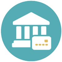 Families open bank accounts icon